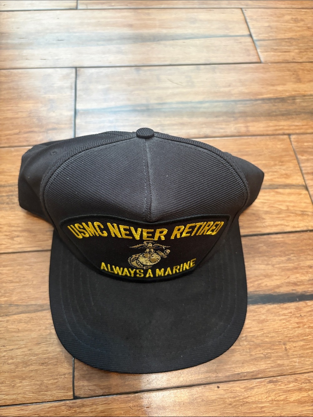 Vintage USMC Never Retired Always A Marine Snapback Hat Cap Black - Picture 2 of 8